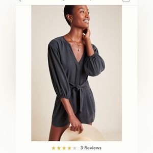 Paige - Black Suede Romper - Size 8 - NWT
